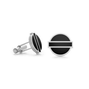 NEW MISSION ATELIER men's fusion cufflinks in black enamel